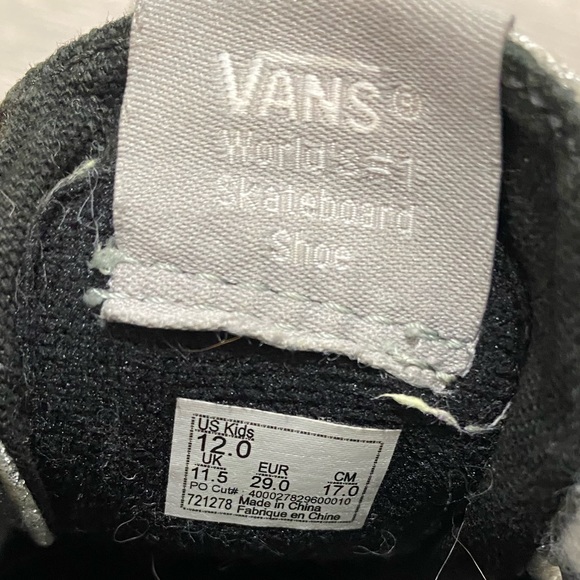 VANS Kids hi-top shoes size 12 - Picture 4 of 6